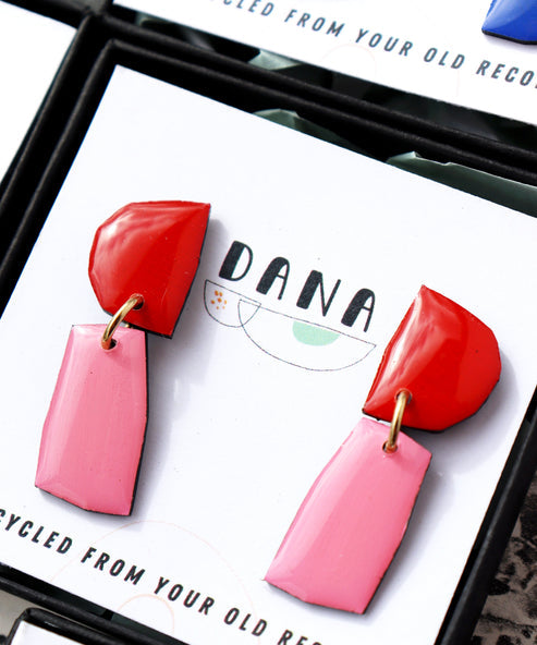 MINNIE Earrings in Red & Pink