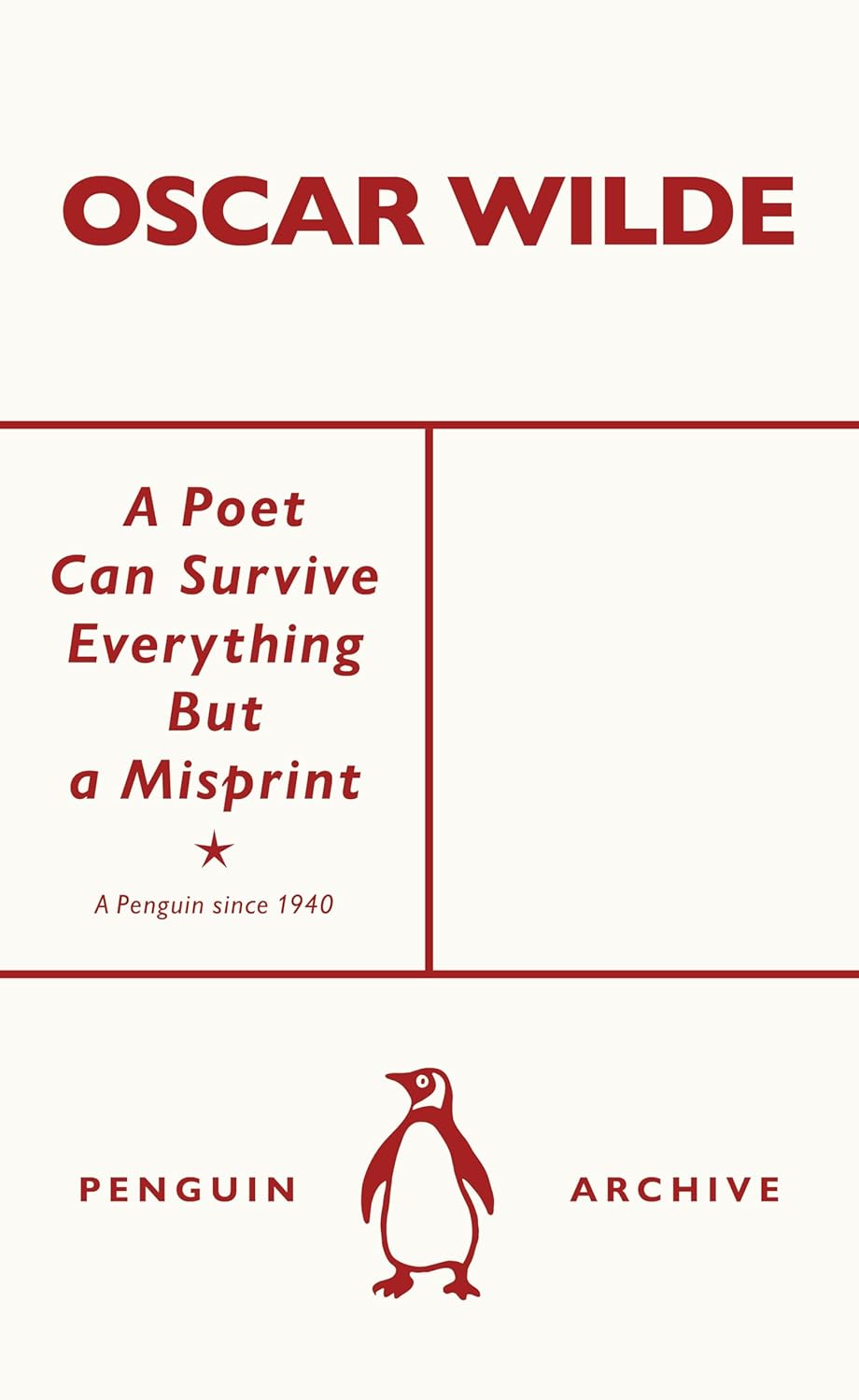 A Poet Can Survive Everything But a Misprint: Oscar Wilde