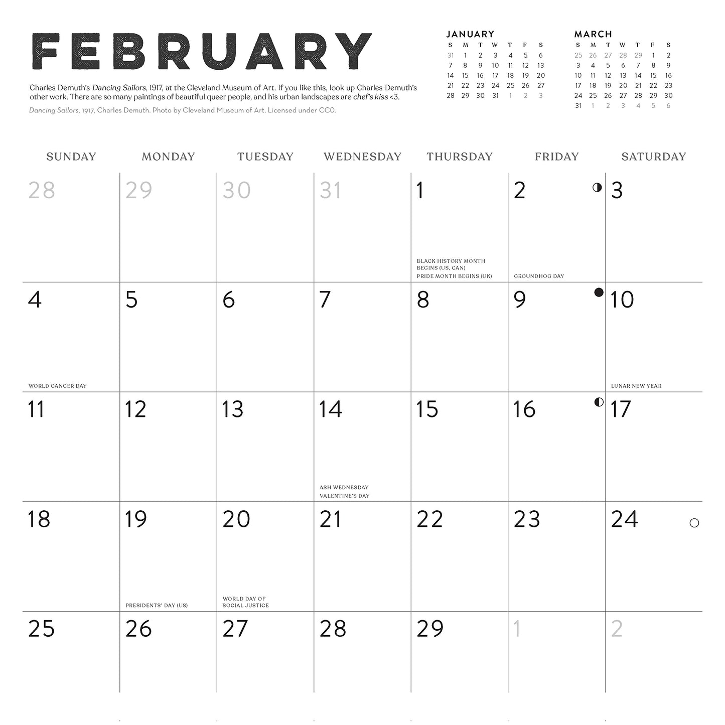 Museum Bums 2024 Wall Calendar