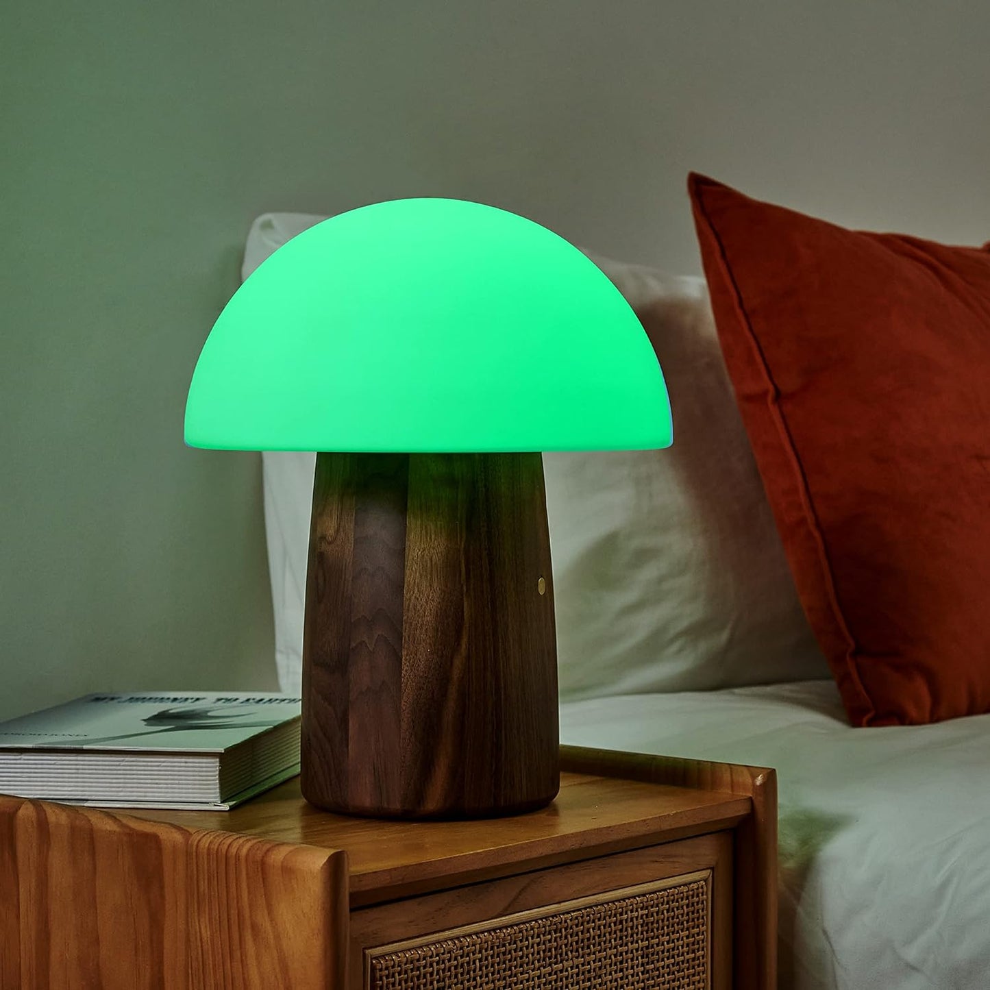 Large Alice Mushroom Lamp Walnut