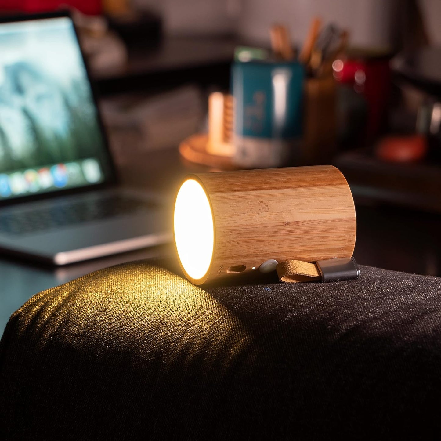 Drum Light Bluetooth Speaker - Bamboo Wood