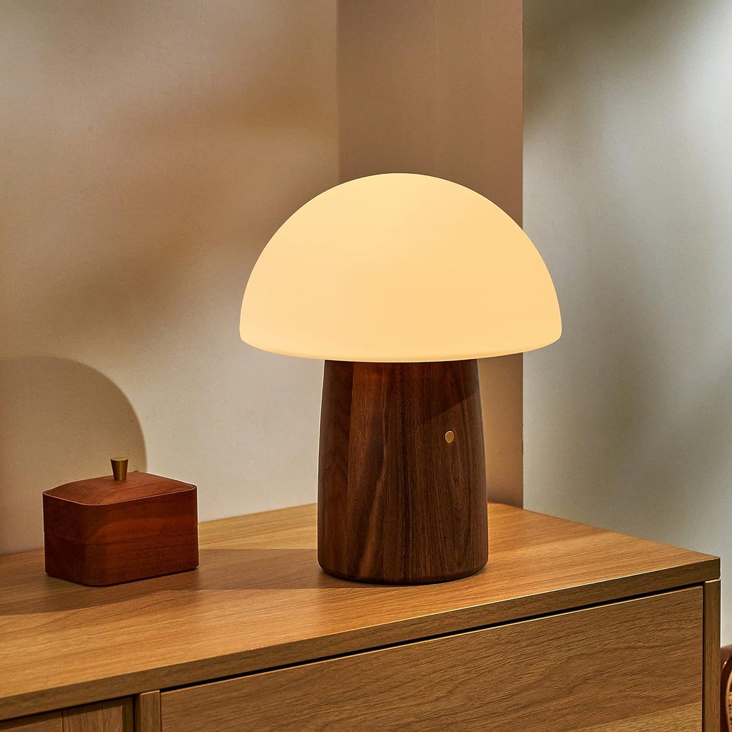 Large Alice Mushroom Lamp Walnut