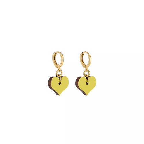 Mini Wooden Heart Citrus Yellow