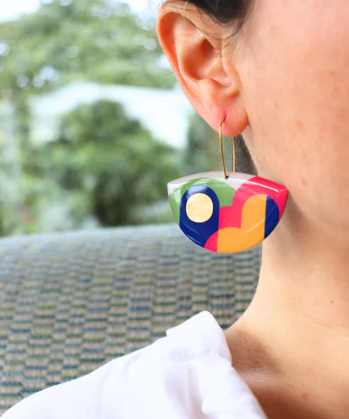 LOLA Earrings in Yellow, Blue, Pink, Green & Gold
