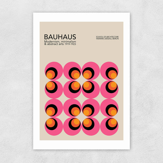 Pink And Orange Bauhaus Print