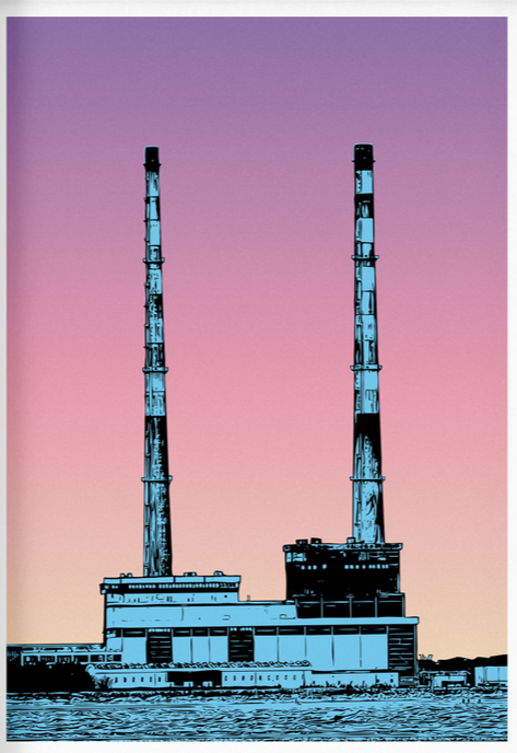 POOLBEG CHIMNEYS AT DUSK PRINT- Jando Design