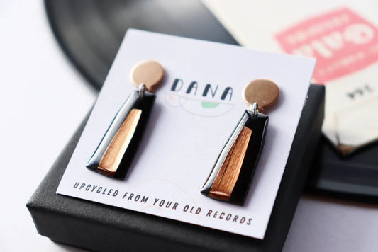 Ella Large Earrings in Black & Copper