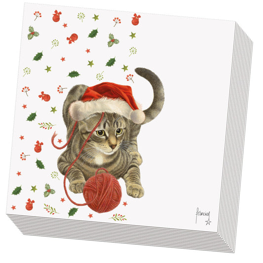 Napkins: Christmas Kitten