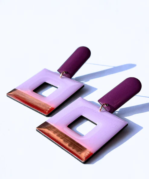 MIKA Purple, Lilac & Copper Earrings