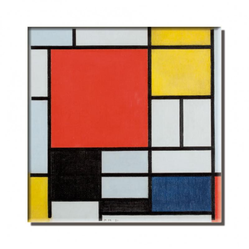 Composition with Large Red Plane Mondrian Fridge Magnet