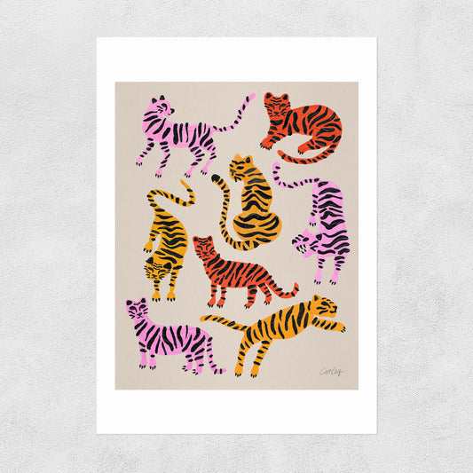 Pink Yellow Tiger Print
