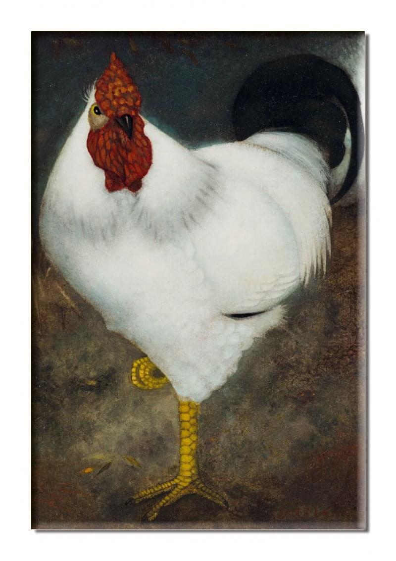 Fridge magnet: Witte haan, Jan Mankes, Museum MORE