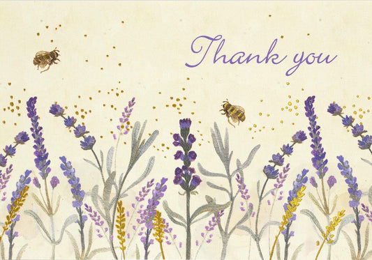 Lavander and Honey Thank You Note Cards