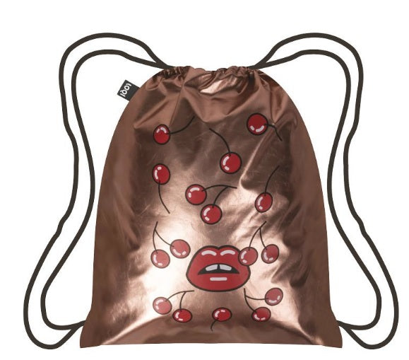Loqi Metallic Rose Gold Pop Backpack