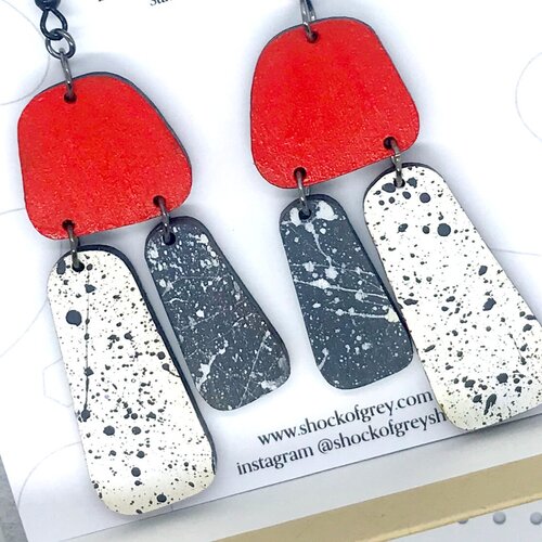 Aoife Spatter Earrings in Red