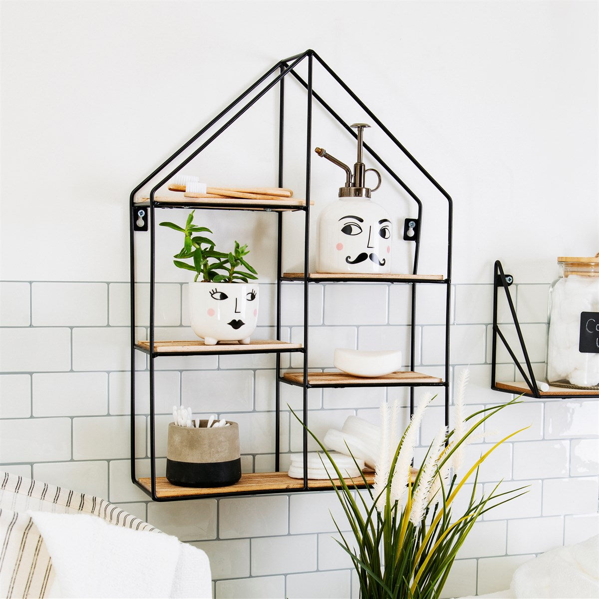 Large Black House Shelf
