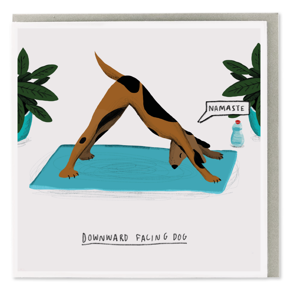 Downward Facing Dog Greeting Card