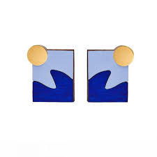 New Wave Lilac and Blue Earrings