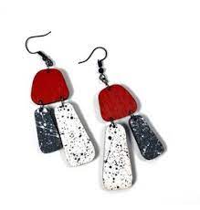 Aoife Spatter Earrings in Red