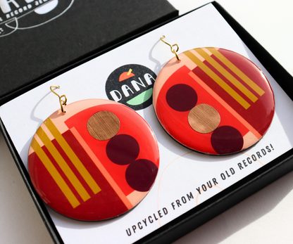 Thea Red Abstraction Earrings