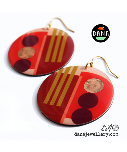 Thea Red Abstraction Earrings