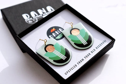 Art Deco Shades of Green & Copper Earrings