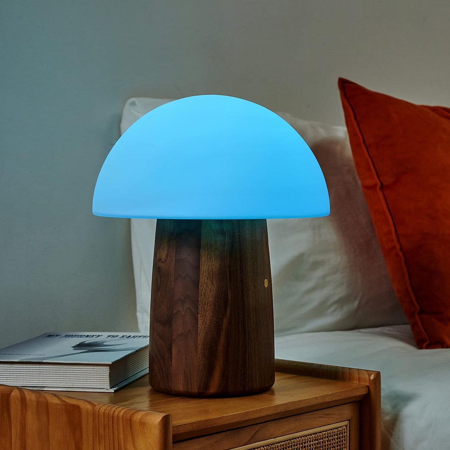 Large Alice Mushroom Lamp Walnut