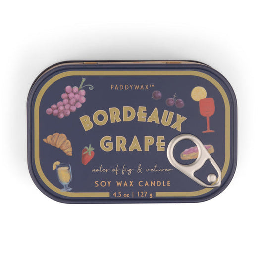 Bistro Grapes Printed Tin Candle ‐ Bordeaux Grape