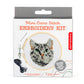 DIY Mini Cross Stitch Embroidery Activity Kit, Tabby Cat Pattern