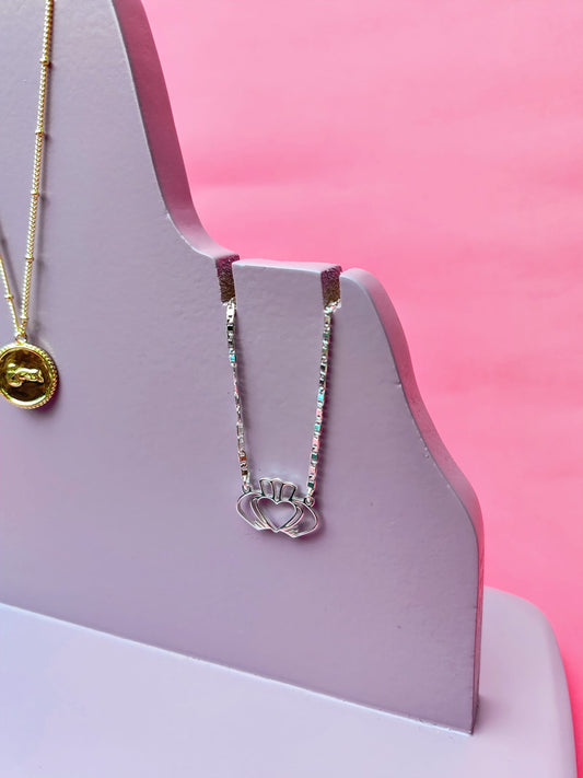 "Have My Heart" Claddagh Sterling Silver Plated Necklace