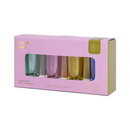 The Gracie Set of 4 Shot Glasses ‐ Assorted Colours