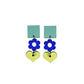 Ava Earrings in Duck Egg Green, Cobalt blue and Lemon