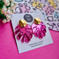 Pink Monstera Earrings