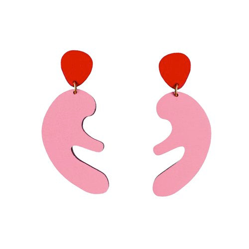 Matisse Earrings in Red & Pink