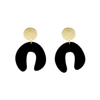 D Doodle Earrings in Black