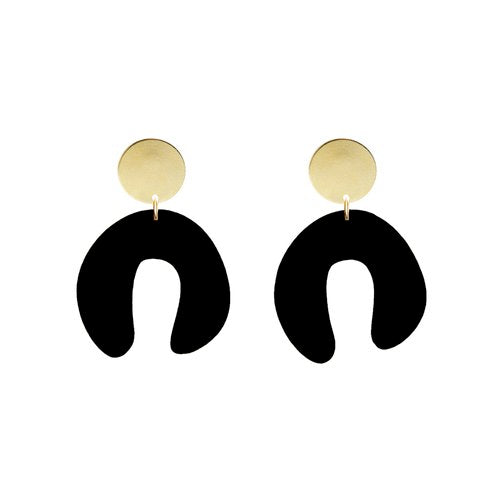D Doodle Earrings in Black