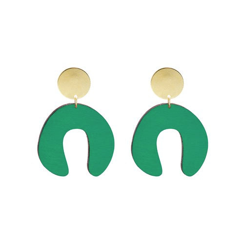 D Doodle Earrings in Emerald Green
