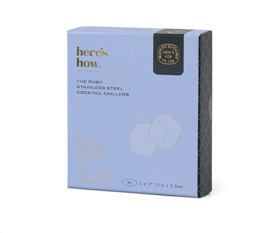 Stainless Steel Ruby Cocktail Chiller Cubes - Silver