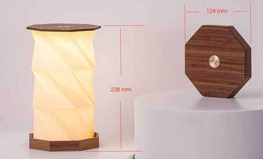 Twist Hexagon Lamp Solid Walnut