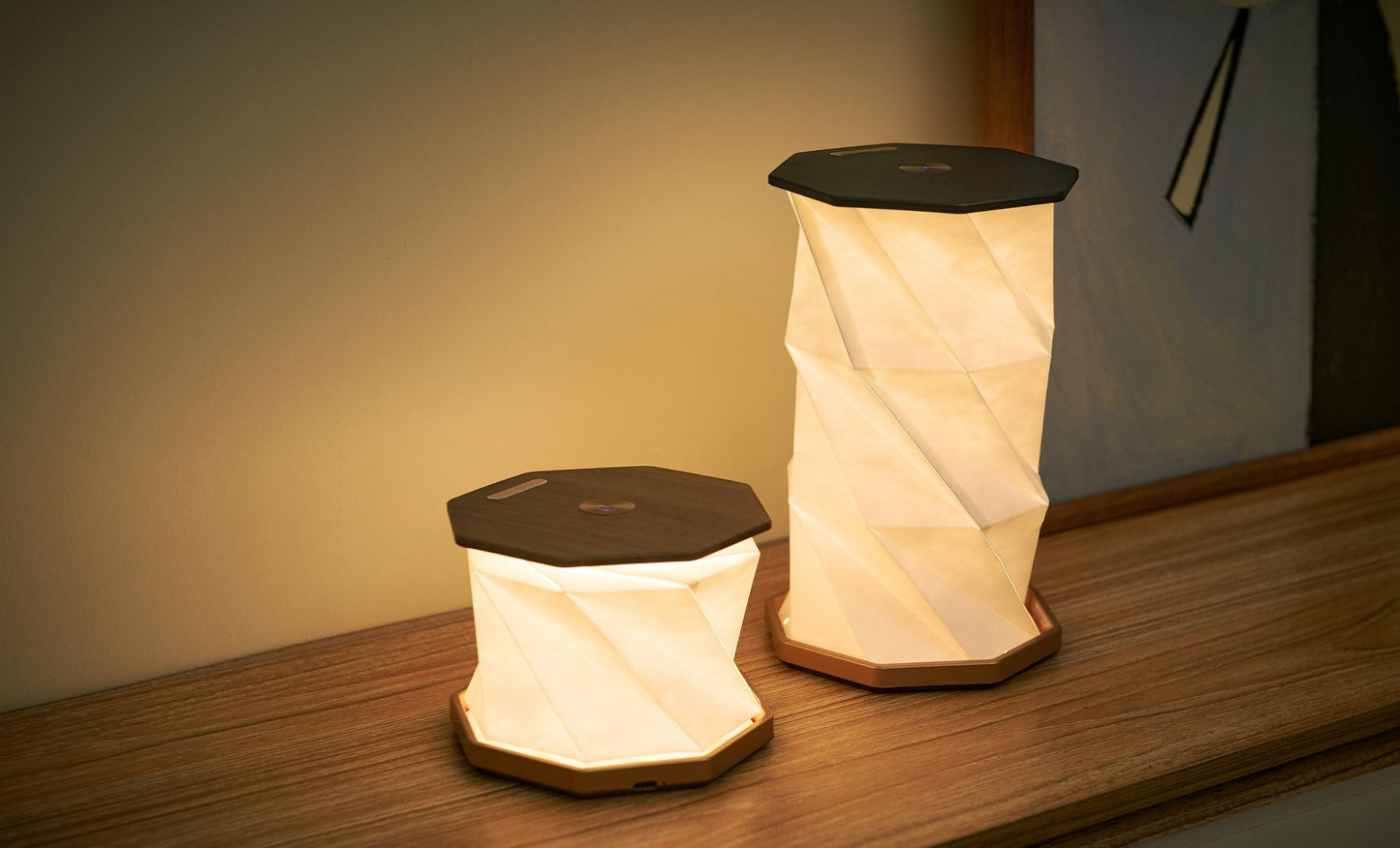 Twist Hexagon Lamp Solid Walnut