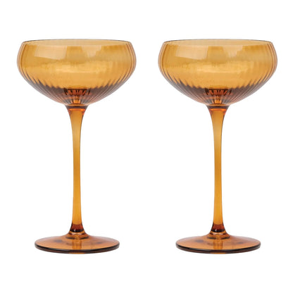 The Lou Coupe Glass ‐ Set of 2 Amber