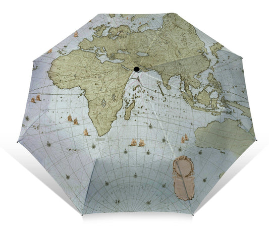 Wandkaart van de wereld door Joan Blaeu, Umbrella