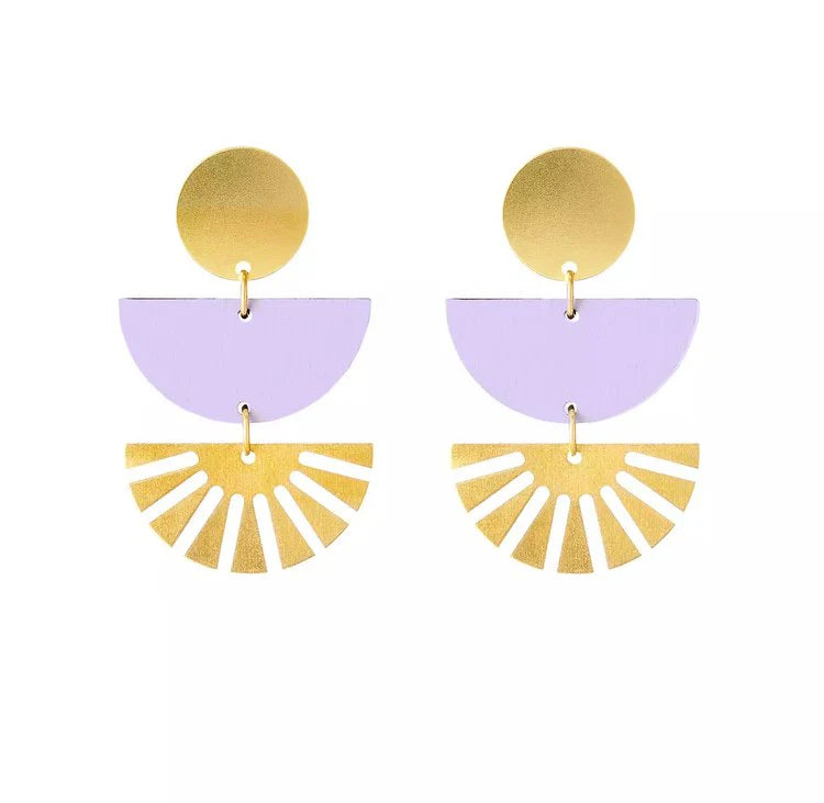 Arc Fan Lilac Earrings