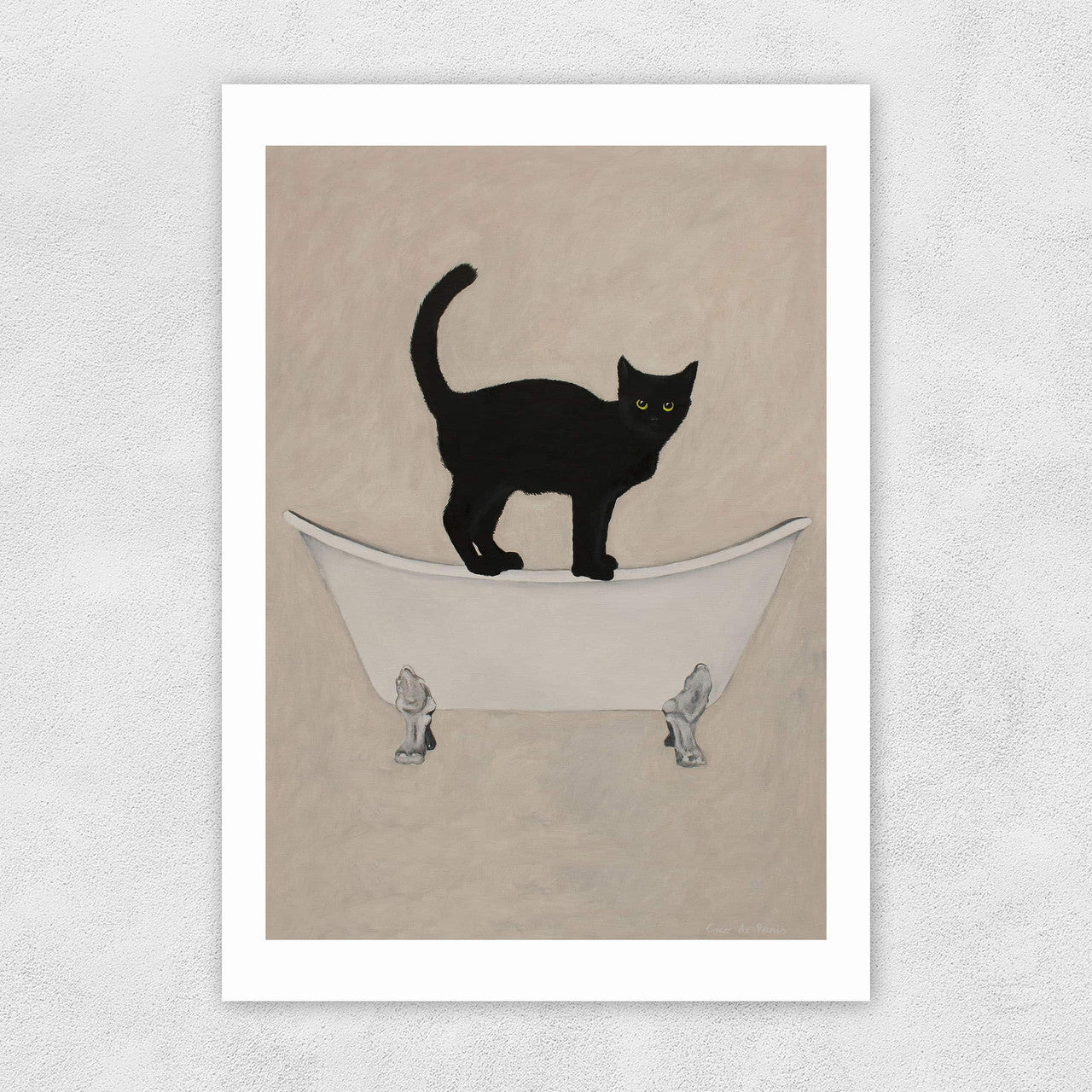 Cat On Bathtub Print