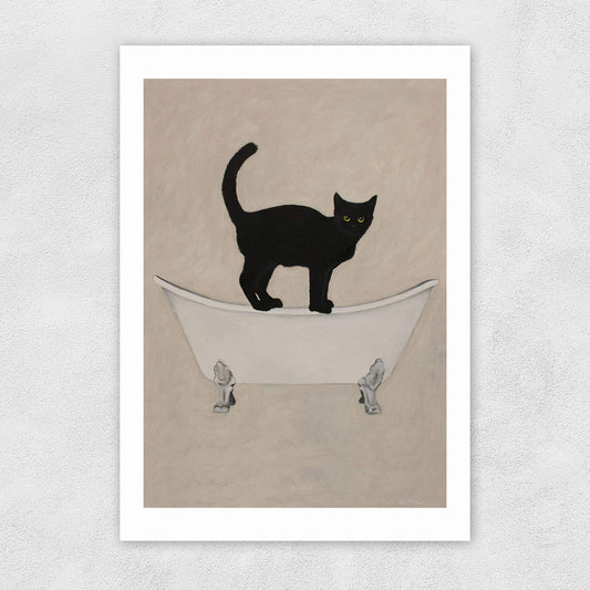 Cat On Bathtub Print