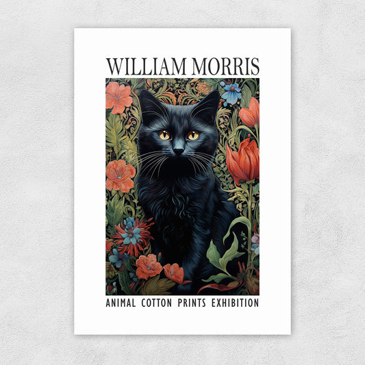William Morris Black Cat Print