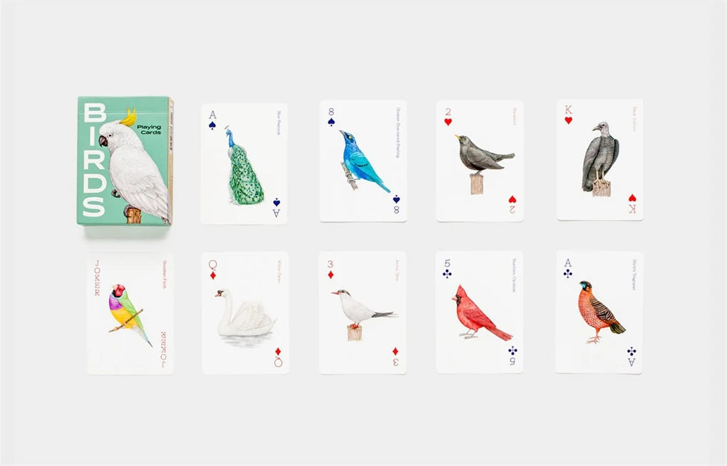 Birds Playing Cards