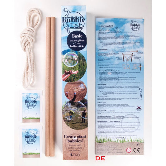 BubbleLab Basic Giant Bubble Kit - 1 wand-and-rope, 5 litres bubblemix - ADD FAIRY LIQUID for all ages