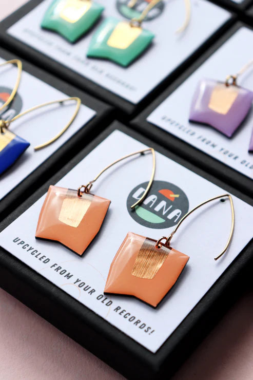 Connie Earrings in Royal Salmon & Copper