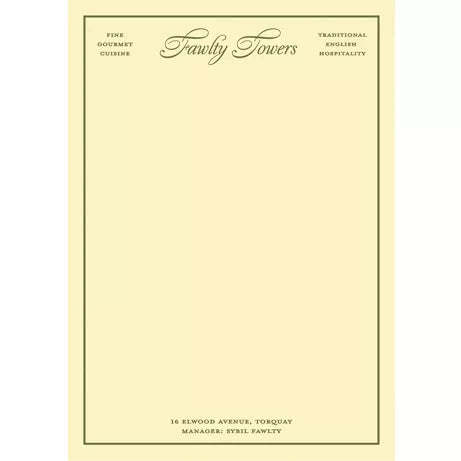 Fawlty Towers Fictional Hotel Notepads